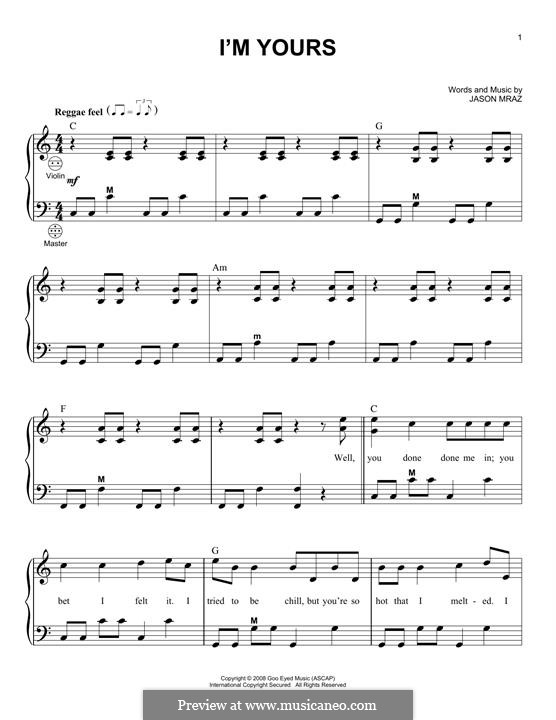 I'm Yours: para acordeão by Jason Mraz