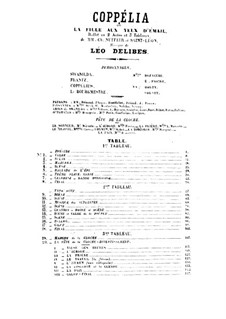 Coppélia, ou La fille aux yeux d’émail: partitura para piano by Léo Delibes