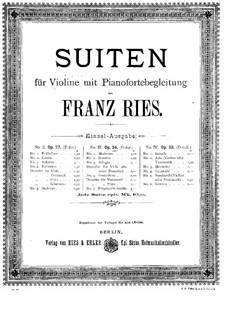 Suite for Violin and Piano No.3, Op.34 No.5: Perpetuum Mobile – solo part by Franz Ries