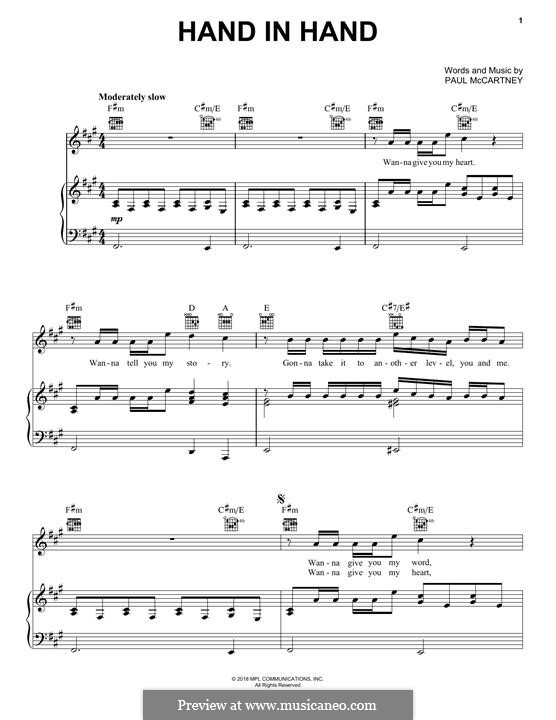 Hand in Hand: Para vocais e piano (ou Guitarra) by Paul McCartney