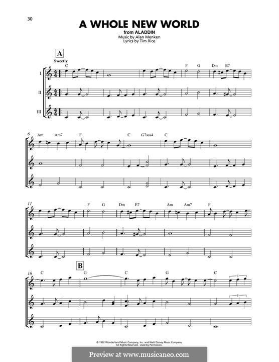 Instrument version: For ukulele trio by Alan Menken