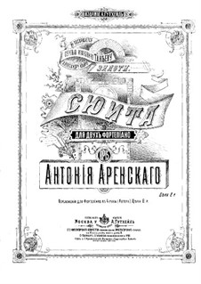 Suite for Two Pianos Four Hands No.1, Op.15: versão para piano de quatro mãos by Anton Arensky