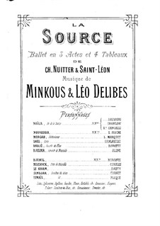 La source, ou Naïla (The Spring): partitura para piano by Léo Delibes