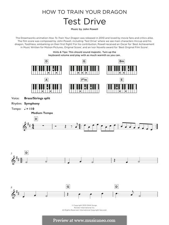 Test Drive (from 'How to Train Your Dragon'): para teclado by John Powell