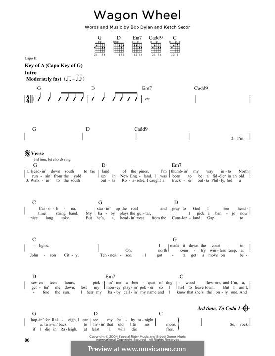 Wagon Wheel (Old Crow Medicine Show): Para guitarra com guia by Bob Dylan, Ketch Secor