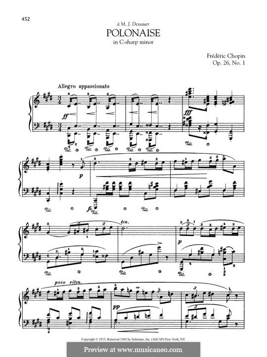Polonaises, Op.26: No 1 em C sustenido menor by Frédéric Chopin