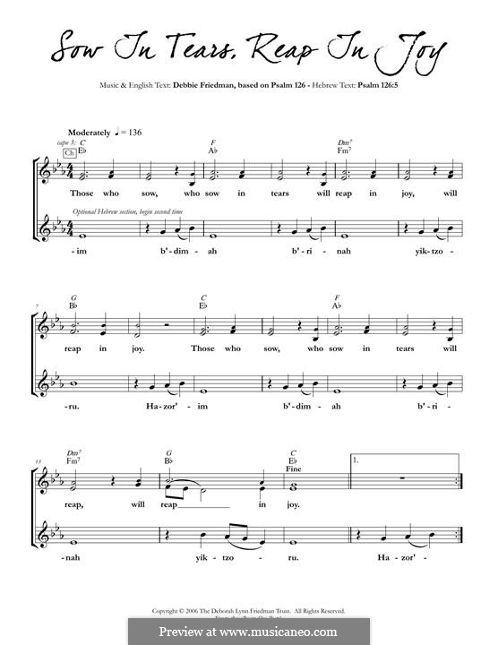 Sow in Tears, Reap in Joy: melodia by Deborah Lynn Friedman