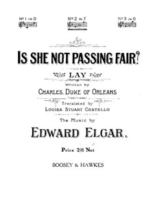 Is She Not Passing Fair: Is She Not Passing Fair by Edward Elgar