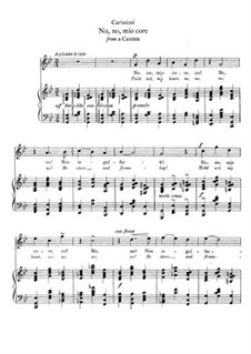 No, no, mio core: Para vocais e piano by Giacomo Carissimi