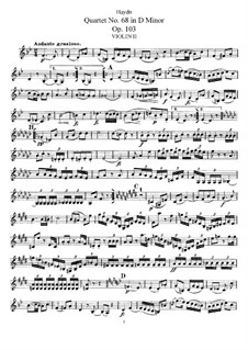 String Quartet No.68 in D Minor, Hob.III/83 Op.103: violino parte II by Joseph Haydn
