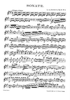 Three Sonatas for Violin and Piano, Op.12: Sonata No.2 – solo part by Ludwig van Beethoven