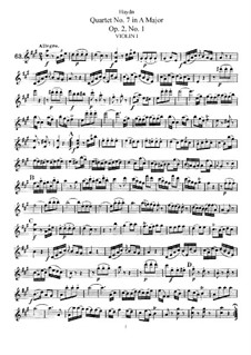 String Quartet No.7 in A Major, Hob.III/7 Op.2 No.1: violino parte I by Joseph Haydn