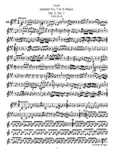 String Quartet No.7 in A Major, Hob.III/7 Op.2 No.1: violino parte II by Joseph Haydn