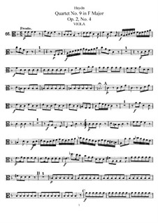 String Quartet No.9 in F Major, Hob.III/10 Op.2 No.4: parte viola by Joseph Haydn