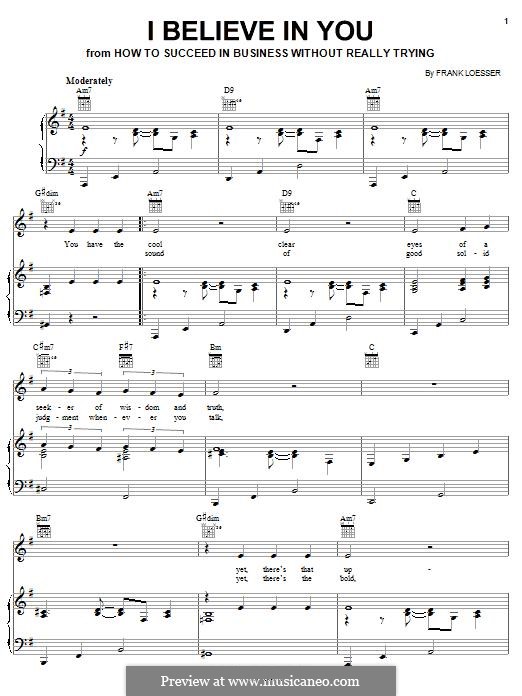 I Believe in You: Para vocais e piano (ou Guitarra) by Frank Loesser