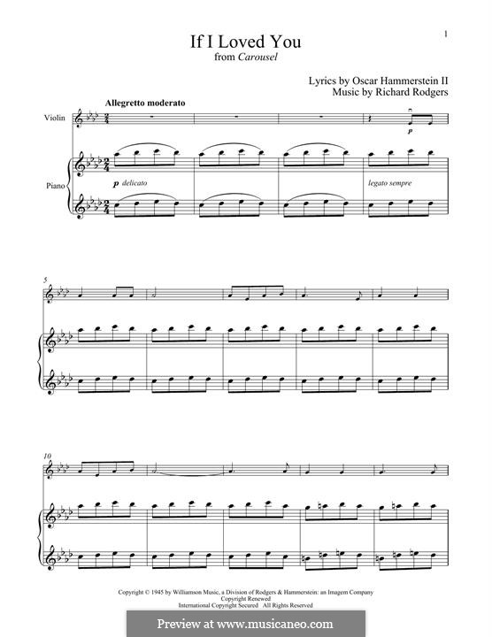 If I Loved You (from Carousel): para violino by Richard Rodgers