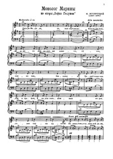 Marina's Aria: Para vocais e piano by Modest Mussorgsky