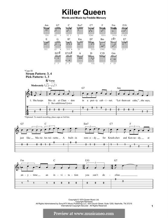 Killer Queen (Queen): Para Guitarra by Freddie Mercury