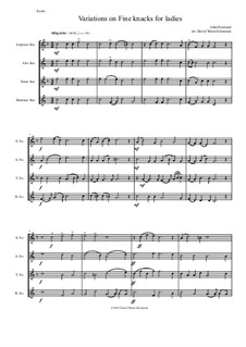 Fine Knacks for Ladies: For saxophone quartet (with variations) by John Dowland