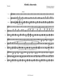 Dark Eyes (Ochi Cheornie): For voice, violin and guitar by Florian Hermann