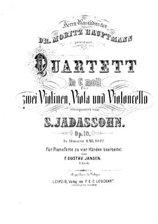 String Quartet in C Minor, Op.10: arranjos para piano de quatro mãos by Salomon Jadassohn