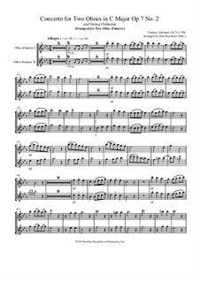 Concerto No.2 in C Major: For two oboe d'amores and string orchestra – oboes parts by Tomaso Albinoni