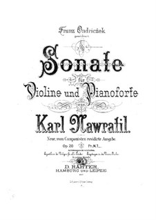 Sonata for Violin and Piano in F Major, Op.20: partitura by Karel Navratil