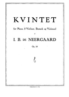 Piano Quintet in F Major, Op.10: Partitura completa by Joachim Neergaard