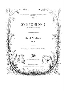 Symphony No.2 'The Four Temperaments', FS 29 Op.16: versão para piano de quatro mãos by Carl Nielsen