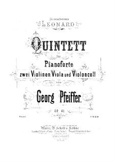 Piano Quintet in C Minor, Op.41: Partitura completa by Georges Jean Pfeiffer