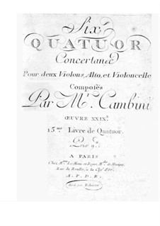 Six String Quartets, Op.29: Partes by Giuseppe Maria Cambini