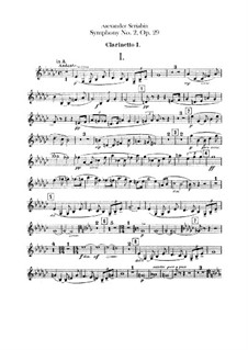 Symphony No.2 in C Minor, Op.29: parte clarinetas by Alexander Scriabin