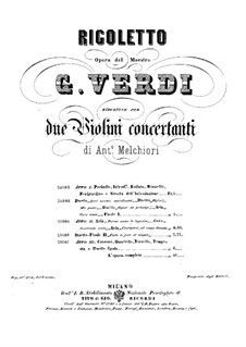 Complete Opera: Version for two violins – parts by Giuseppe Verdi