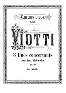 Three Concert Duos, Op.29: For two cellos – cello I part by Giovanni Battista Viotti