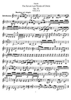 The Seven Last Words of Christ on the Cross, Hob.III/50-56 Op.51: violino parte II by Joseph Haydn