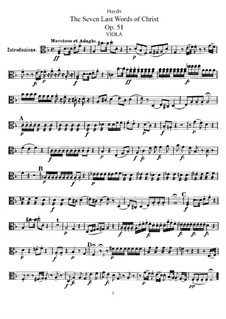 The Seven Last Words of Christ on the Cross, Hob.III/50-56 Op.51: parte viola by Joseph Haydn