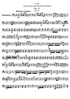The Seven Last Words of Christ on the Cross, Hob.III/50-56 Op.51: parte violoncelo by Joseph Haydn