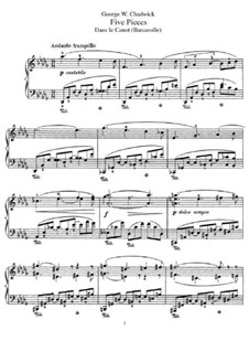 Five Pieces, F.43: Dans le Canot (Barcarolle) by George Whitefield Chadwick