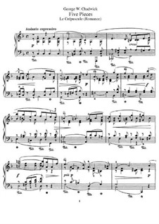 Five Pieces, F.43: Le Crépuscle (Romance) by George Whitefield Chadwick