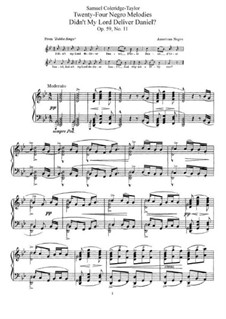 No.11 Didn't My Lord Deliver Daniel: Para Piano by Samuel Coleridge-Taylor