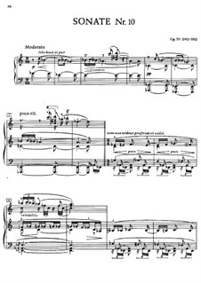 Sonata for Piano No.10, Op.70: For a single performer by Alexander Scriabin