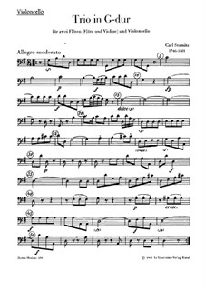 Trio for Two Flutes (or Flute and Violin) and Cello in G Major: parte violoncelo by Carl Stamitz