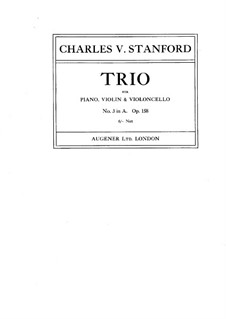 Piano Trio No.3 in A Minor 'Per aspera ad astra', Op.158: Partitura completa by Charles Villiers Stanford