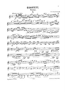 Piano Quartet in F Major, Op.15: parte de cordas by Charles Villiers Stanford
