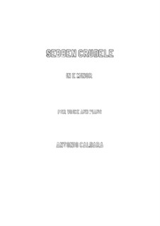 Sebben, crudele: For voice and piano (e minor) by Antonio Caldara