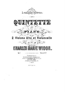 Piano Quintet No.1, Op.7: Partitura completa by Charles-Marie Widor