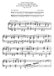 No.16 Let Us Cheer the Weary Traveler: Para Piano by Samuel Coleridge-Taylor