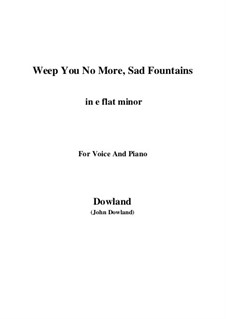 Weep You No More, Sad Fountains: E flat minor by John Dowland