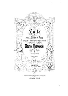 Suite for Two Violins and Piano, Op.71: Partitura completa by Moritz Moszkowski