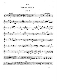 Serenade for Winds No.12 in C Minor, K.388: Oboe parte II by Wolfgang Amadeus Mozart